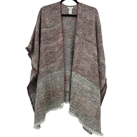 J. Jill Neutral Mauve Poncho Cozy Layering Wrap One Size - Picture 1 of 8